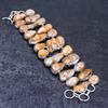 Natural Blister Pearl Gemstone Handmade 925 Sterling Silver Bracelet 7-8" v0U90