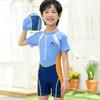 Kids Short Sleeve One Piece Swimsuit with Front Zipper Sun Protection Swimwear for Boys and Girls Comfortable Fit Durable Material