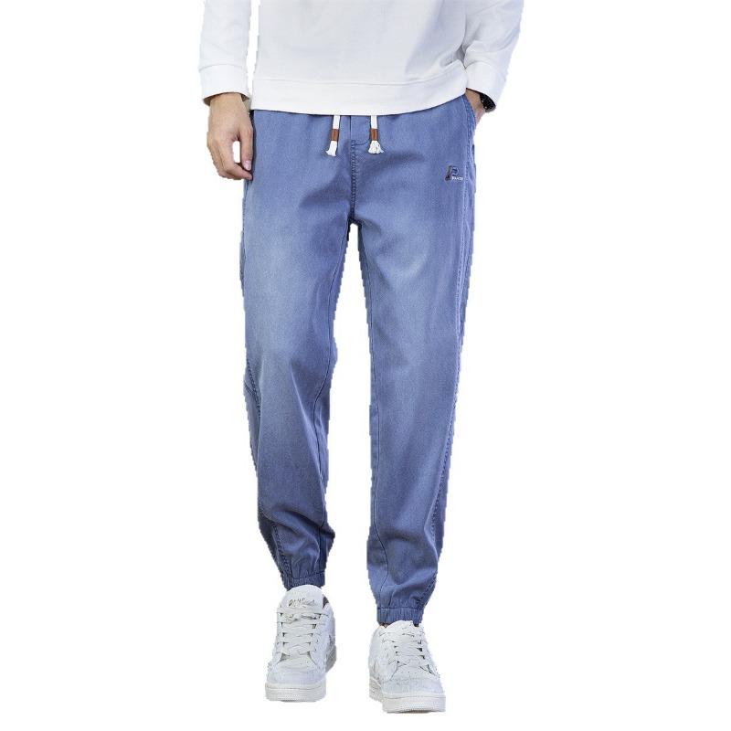 Pants Men's New Men's Casual Pants Trendy Versatile Loose and Skinny Tie Feet Elastic Comfortable Elastic Waist Men's Pants