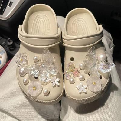 Cute Floral Butterfly Shoe Charms Set Detachable Decor Accessories Fit Garden Clogs Slides