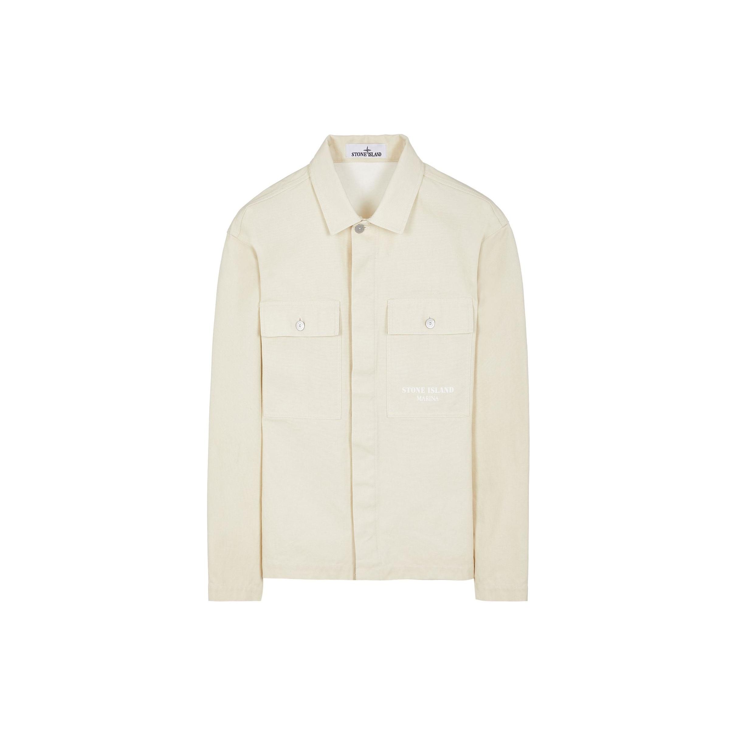 

STONE ISLAND Однотонная куртка с воротником поло на одной пуговице, с длинными рукавами, мужская, бежевая 7915109X4-V0097 M