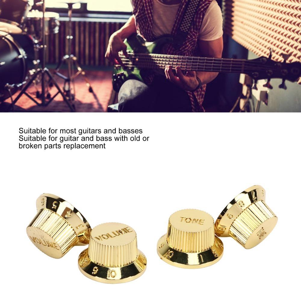 4PCS Polymer Guitar Potentiometer Knob Set Silver/Gold Electric Guitar Accessories Electric Guitar золотой