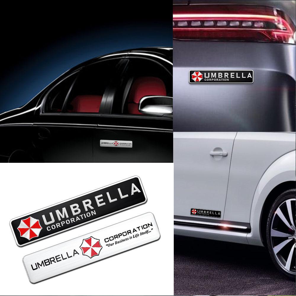 1Pc 3D Car Styling Metal Aluminum Umbrella Corporation Emblem Car Body Fender Stickers Decoration
