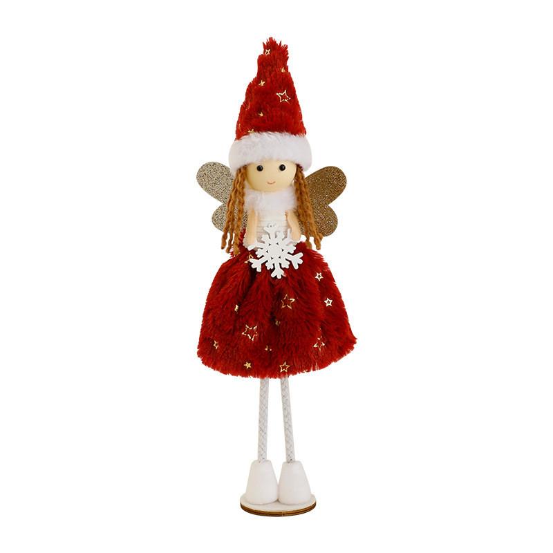 Christmas Angel Plush Figurine Decoration With Standing For Holiday Festive Decor