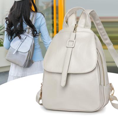 Large Capacity Backpack Women's PU Backpack Travel Bag