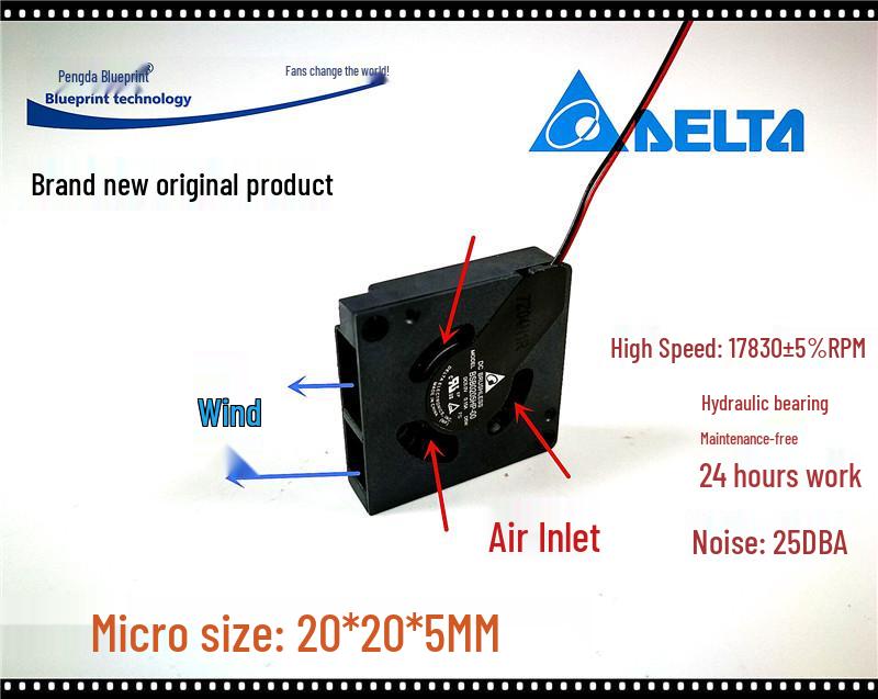 BSB02C5HP 2005 5V Мини-гидравлический турбинный охлаждающий вентилятор для ноутбуков Original plug