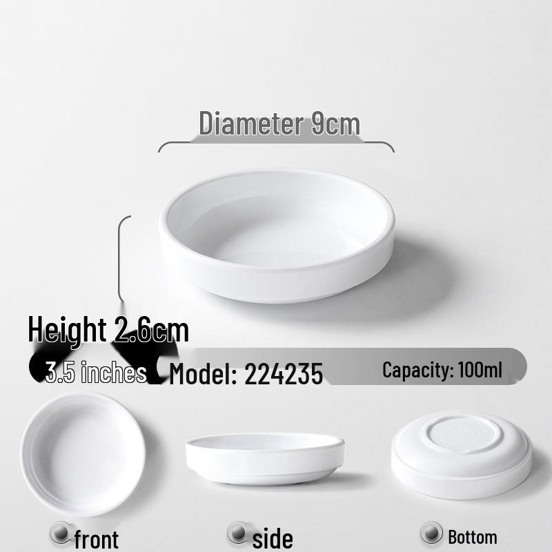 A5 Melamine Imitation Porcelain Small Steamed Vegetable Bowl, Round Plastic Tableware.
