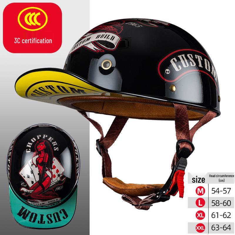 Retro Electric Vehicle Riding Helmet - Unisex, Lightweight, All-Season