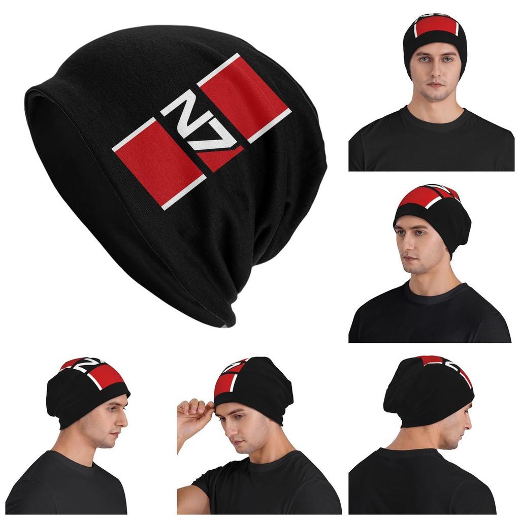 Klasyczne Czapki Zimowe N7 Mass Effect Dla Mężczyzn Kobiet Dorosłych Dzianinowe Czapki Ciepłe Hip Hop Jesień Zima Outdoor Czapki Czaszki