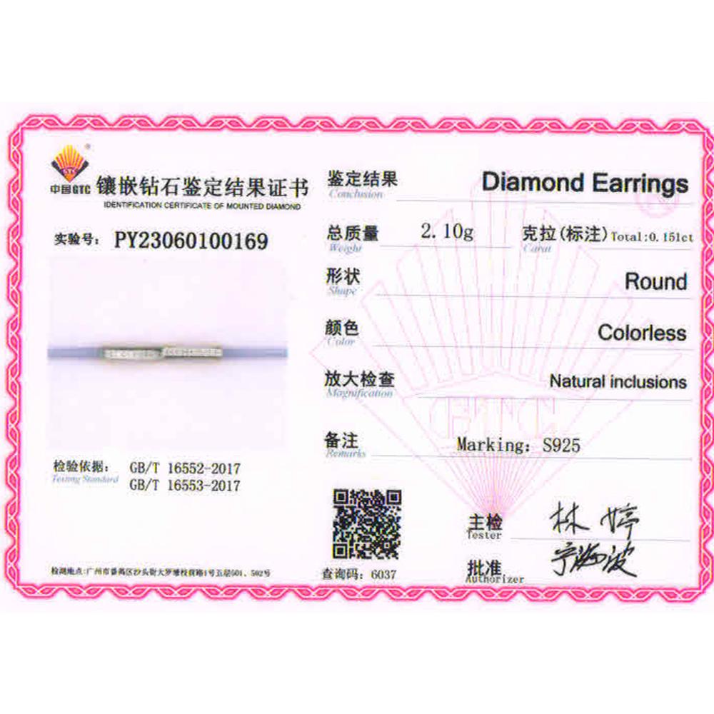 Bolaijewelry Boucles d'oreilles design de mode argent 925 avec diamants femmes luxe léger élégant joaillerie fine