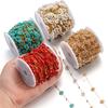 1Meter/Lot Stainless Steel Pearl Braided Flowers Flat Link Chains for DIY Handmade Jewelry Bracelet Necklace Accessories