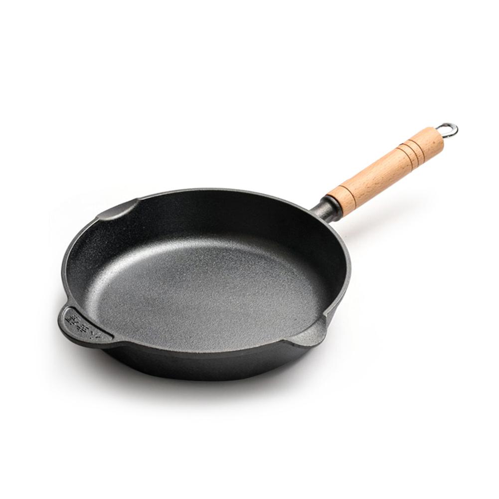 

Многофункциональная чугунная сковорода с деревянной ручкой, идеально подходит для газовых и индукционных плит, идеально подходит для кемпинга 20cm чёрный