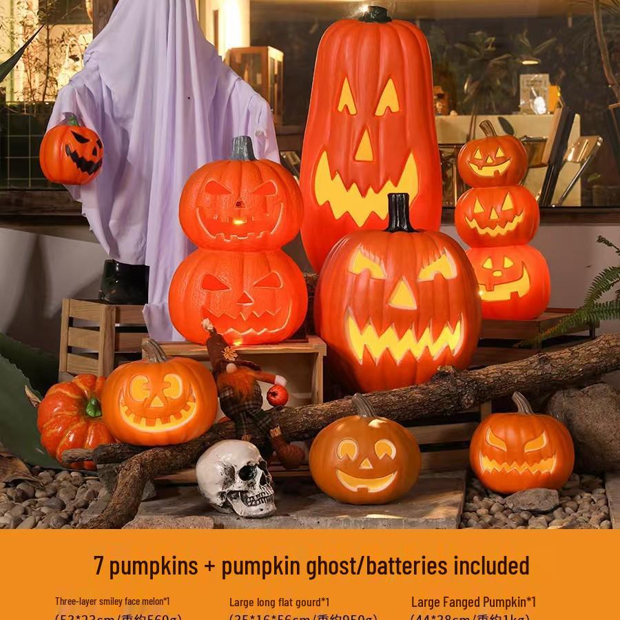 Luminous Large Halloween Pumpkin Lantern: Outdoor Decoration & Shopping Mall Display Props