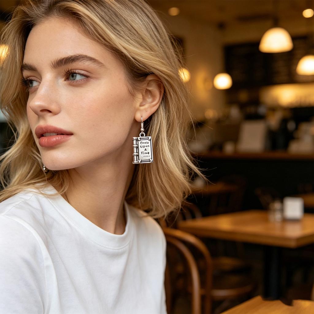 Book Shape Earrings Delicate Craftsmanship Trendy Ear Accessory Women Earrings Suitable for Gift Giving Occasions