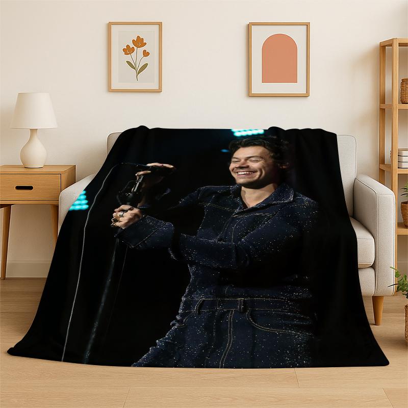 Moda Harry Styles Cantante Stella Coperta di Flanella Morbida Calda Coperta Plaid per Camera da Letto Soggiorno Letto Viaggio Campeggio Picnic Regalo