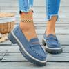 Women's Loafers Fall New Casual Slip-On Platform Single Shoes Retro Versatile Lazy Shoes