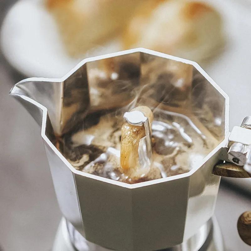 150 ml vintage trehåndtak espressomaskin Moka-gryte Klassisk italiensk kaféverktøy Kjøkken kafétilbehør