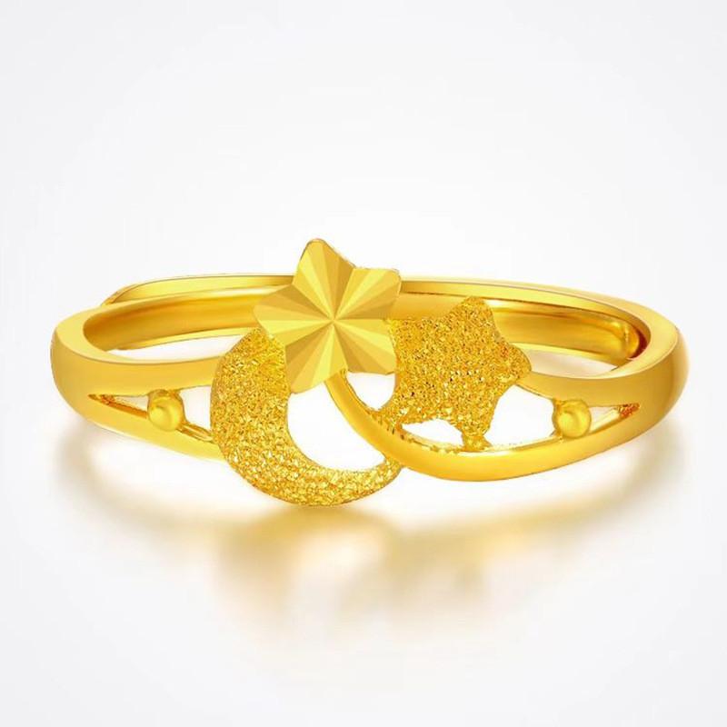 Shaped Artistic Star Ring Trendy Womens Brass Jewelry Elegant Gift Packaging