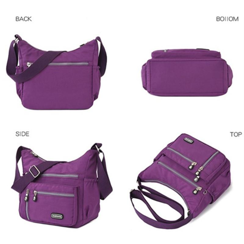 Moda casual náilon pano saco do mensageiro para as mulheres sacos de ombro multi camada feminina crossbody sacos à prova dwaterproof água mãe bolsa