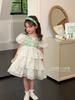 LUSON Children's Summer New Fresh Bubble Sleeve Princess Dress