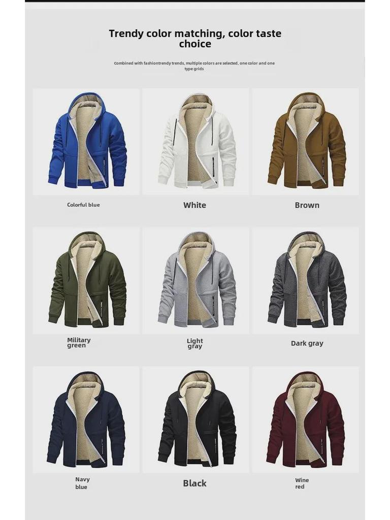 European Men's Lambskin Hooded Jacket - Warm, Windproof, Casual Autumn/Winter Wear