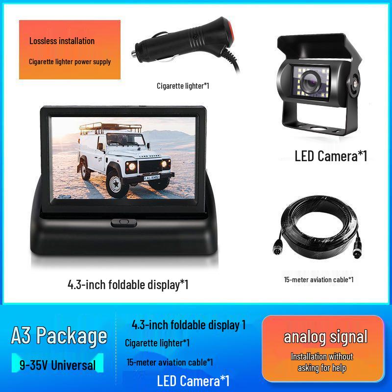 Truck Reversing HD Night Vision Monitor with Dual/Quad Camera Recording System