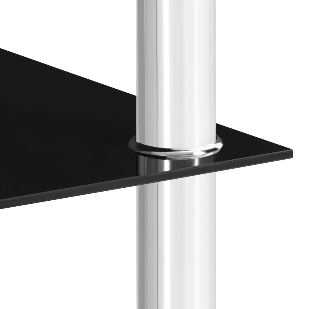 Side Table Black 45x50x45 Cm Tempered Glass
