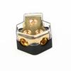 Solid Brass Car Power Distributor Block High Performance 2 Way Copper Car Audio PowerGround Splitter 0/4gauge AWG