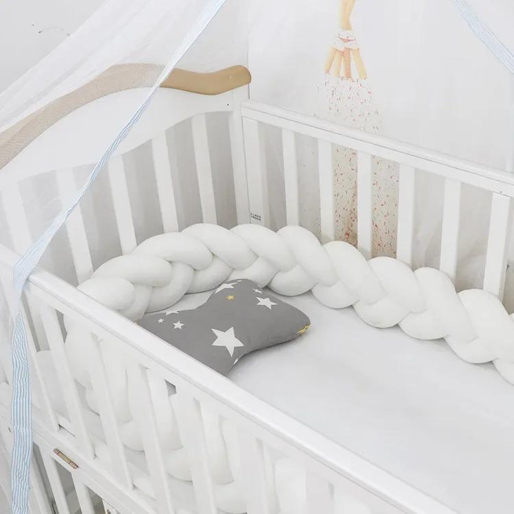 1M/2M/3M/4M Baby Crib Protector Bed Braid Knot Cushion for Infant Kids 3 Shares Toddler Baby Bed Bumpers In The Crib Newborn