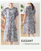 Elegant Chiffon Summer Dress for Middle-Aged and Elderly Women - Short Sleeve, Long Skirt Design