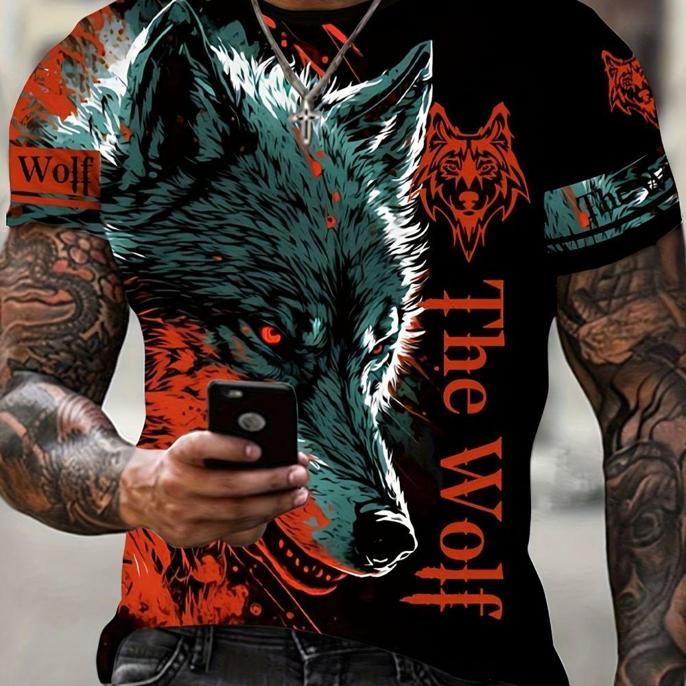 Summer Wolf 3D Printed T-Shirt Men's Women Fashion Casual Short Sleeve Men O-neck T-Shirt Funny Outdoor Top T-Shirt