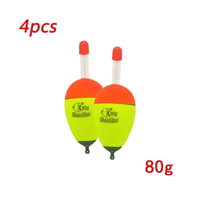 2/4Pcs EVA Luminous Fishing Night Float Light Stick Foam Plastic Bobber Sea Rock Fishing Buoyancy 10/20/30/40/50/60g/70/80g
