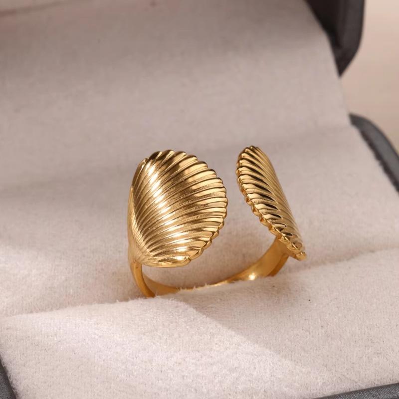 Summer new titanium steel ring women's niche light luxury shell crab ocean index finger ring