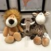 Cute Stuffed Doll Plush Toys Lifelike Lion Monkey Elephant Giraffe Raccoon Fox Forest Animals Plush Toy Birthday Gifts For Kids