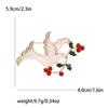Cute Enamel Flower Pigeon Brooch Niche Women'S Suit Cardigan Corsage Jewelry Pin