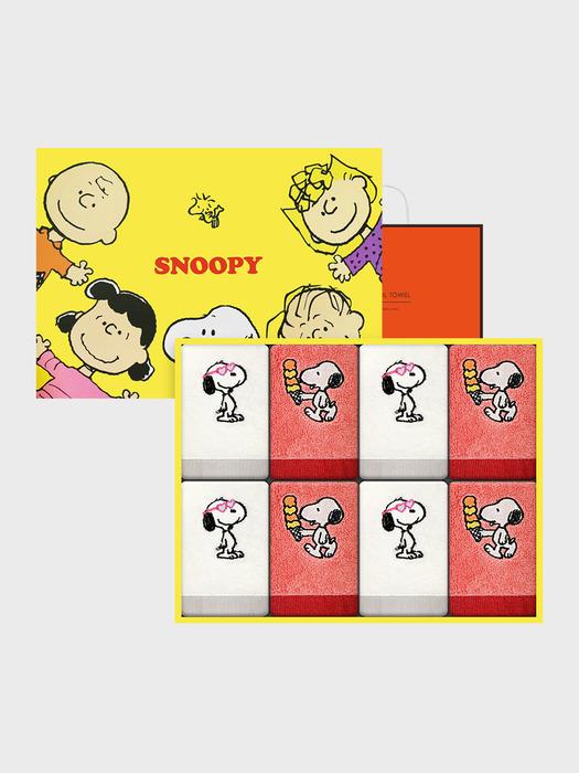 Полотенце Songwol Snoopy Love It Ring 8 шт. (Слоновая кость 4P + Коралловый 4P) Snoopy Love It Ring 8P (Ivory 4P + Coral 4P)