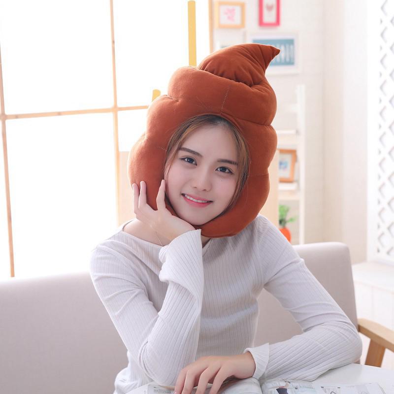 Funny Poop Shaped Headgear Short Plush Costume Hats Photo Props