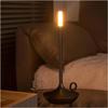 LED Metal Desk Light Touch Switch USB Charging Bedside Decorative Light Bar Atmosphere Creative Candle Desk Light Vintage Lamp(Grey)