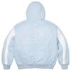Supreme X Jordan Hooded Leather Jacket Light Blue