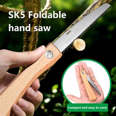 Mini Folding Manual Saw Non-Slip Wooden Handle Pull Foldable Saw Flush Cut Trim Saw For Handsaw Woodworking Plastic Cutting Tool
