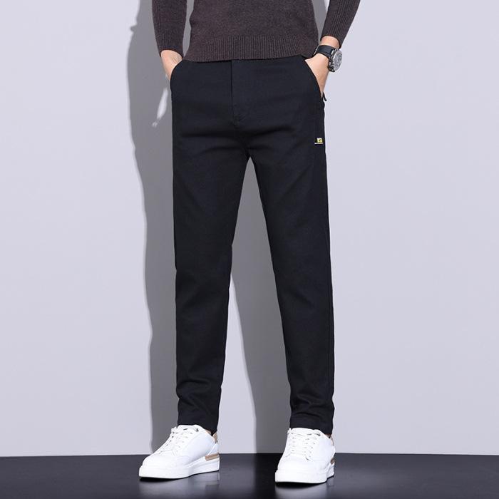 Spring And Autumn Winter Plush Thickened/Regular Casual Pants For Men'S Trendy Fashion Versatile Small Straight Tube Large Men'S Pants