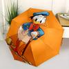 1pc Orange Donald Duck Design Durable Cartoon Folding Umbrella, Portable 3-Fold Compact Umbrella for Men and Women, Suitable for Travel or D
