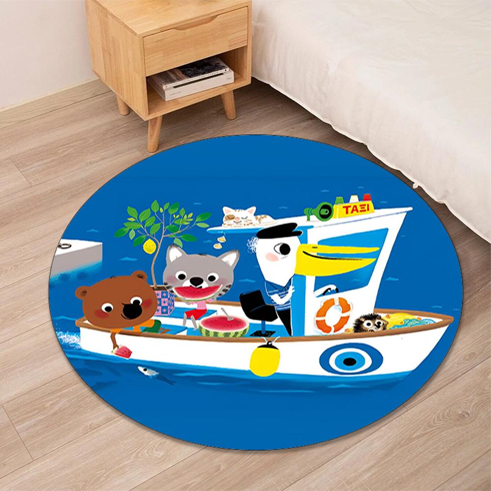Mouk Printed Round Rug Carpet Chair Rug Area Rug Entryway Doormats,for Office Chair Living Room Bedroom Kitchen Room.