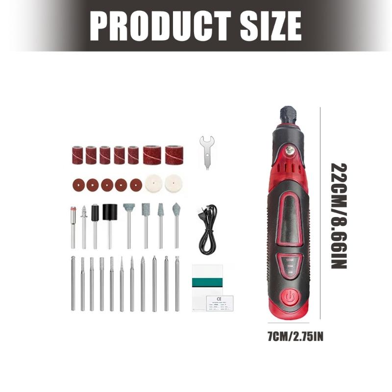 Pack of 36 Electric Engraving Pen Grinders 3 Adjustable Speeds from 12000 to 17000 and Fast Type C Charging for versatiles Crafting