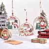 Christmas Tree Wooden Hanging Ornament with Santa Claus - Cross-border Holiday Atmosphere Décor
