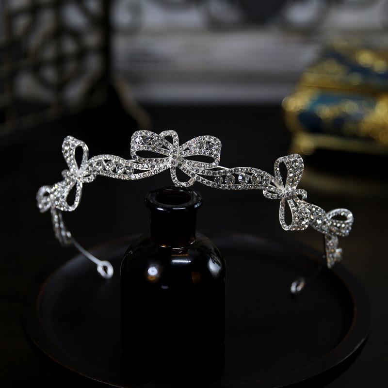 Koreanischer Stil Schlicht Klein Frisch Exquisit Schleife Braut Hochzeitskrone Tiara Krone Tiara Haarschmuck