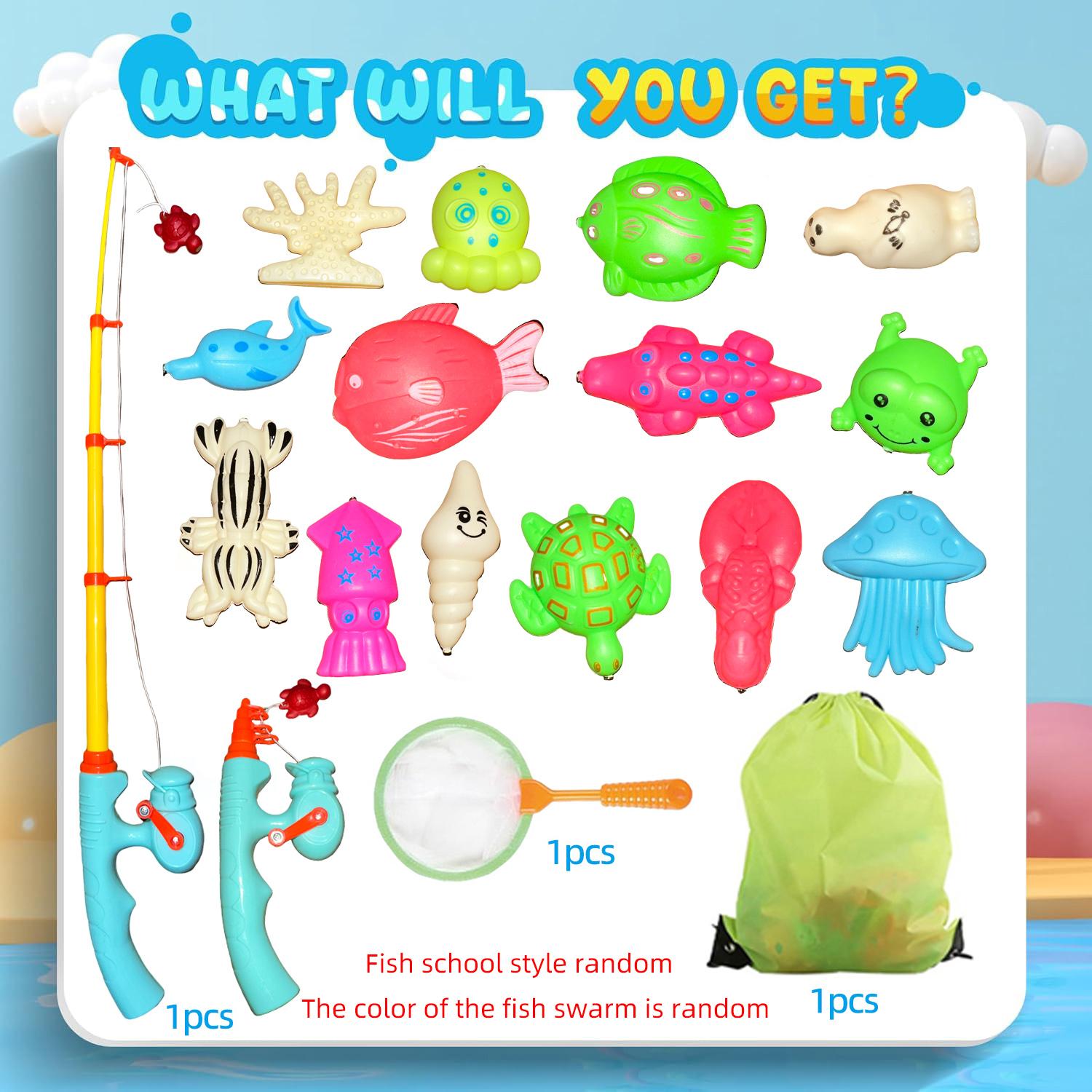 

Kids Fishing Toy Set Play Water Toys for Baby Magnetic Rod and Fish with Inflatable Pool Outdoor Sport Puzzle Toys for Children