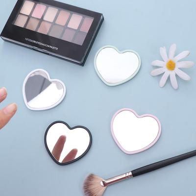 Tragbarer einseitiger herzförmiger Spiegel High-Definition Kleiner Handspiegel Handgehaltener Schönheits-Make-up-Spiegel Make-up-Werkzeug