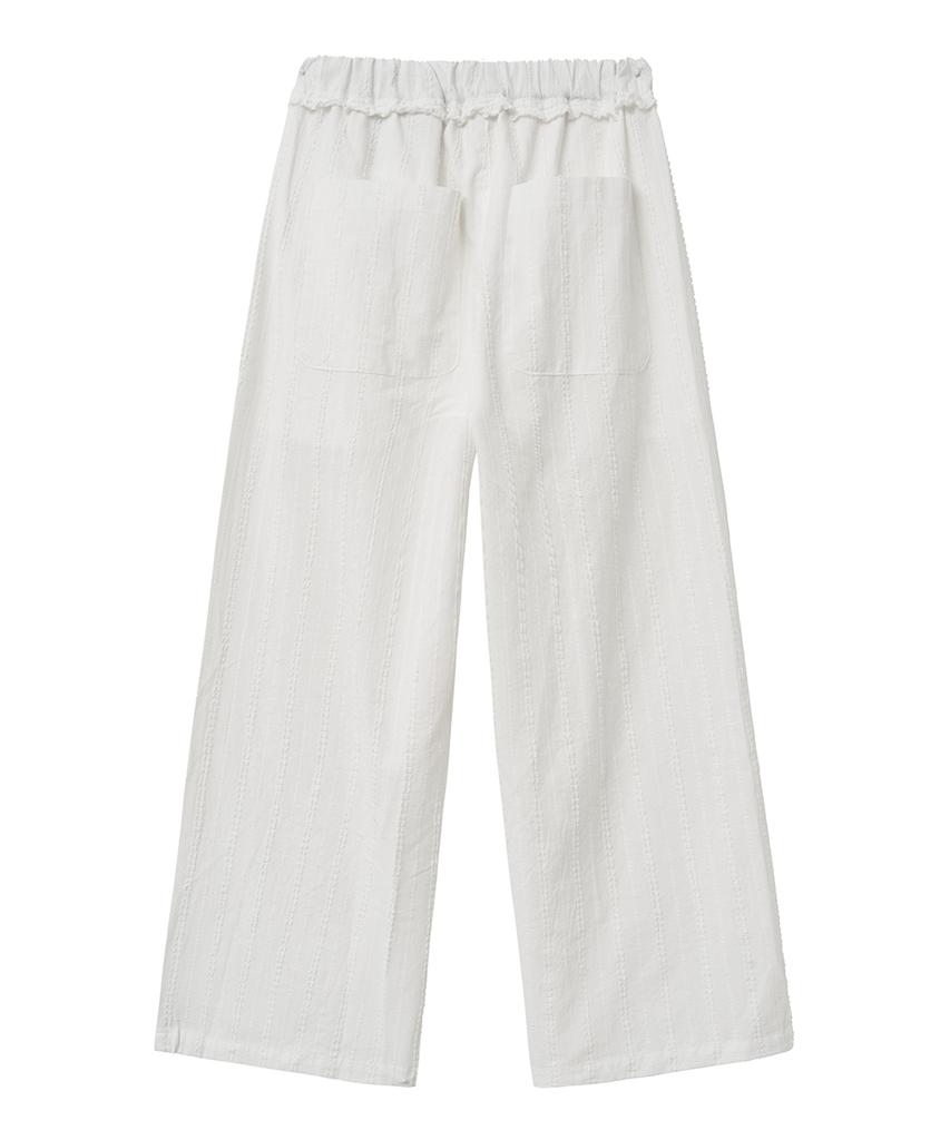 Yuupeu Frill Wide Pants - White