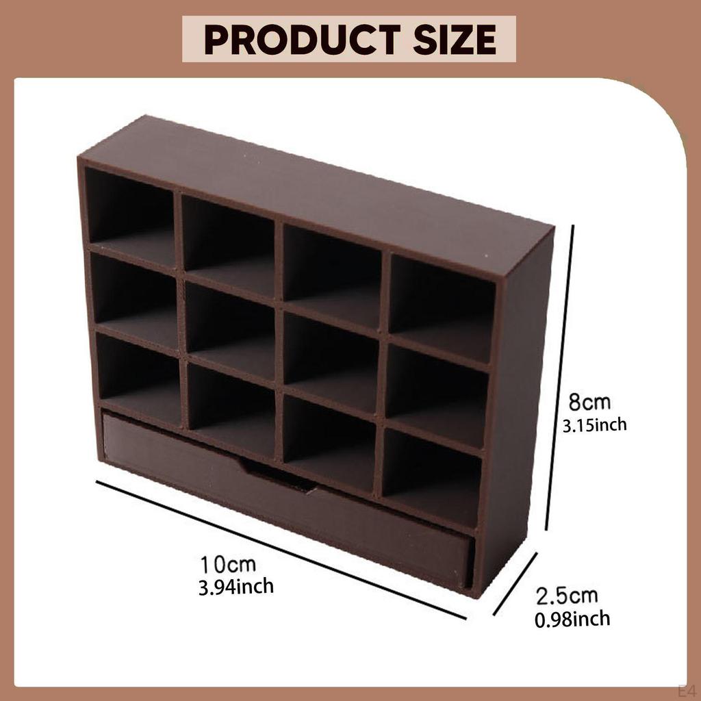1/12 Display Cabinet Miniature Furniture Model Scenes Realistic Mini Organizer, Showcase with 12
